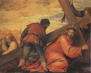 Veronese and Studio rJesus Falls under the Weight of the Cross (mk05) oil painting image